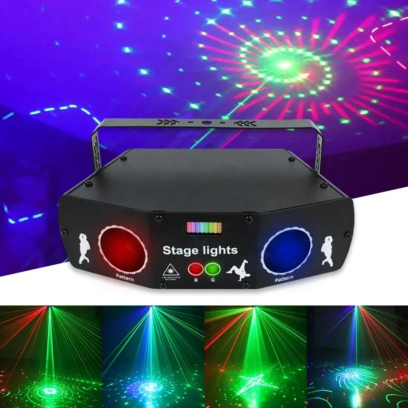 Newish 5 Eyes Rgb Laser Projector Beam Lights Dj Equipment Stage Lighting Led Bar Dmx Controller Party Light for Disco Club