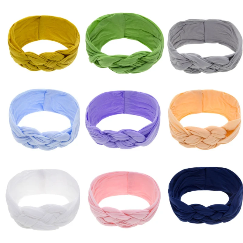 Nylonowa opaska na głowę dla niemowląt - chusta do włosów z chińskim węzłem dla noworodków i niemowląt