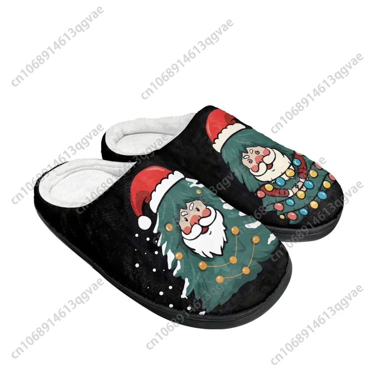 2025 New Arrival Snow Scene Christmas Tree Home Cotton Slippers Mens Womens Teenager Plush Bedroom Keep Warm Custom Slipper