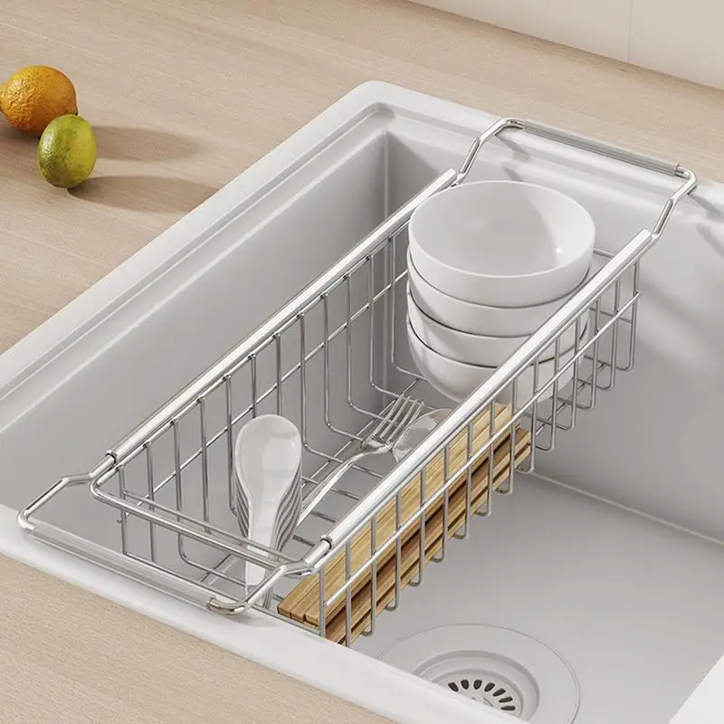 Wire Baskets For Organizing Drain Rack Wire Basket Telescopic Sink Storage Rack Under Shelf Basket Kitchen Drain Rack For Holds