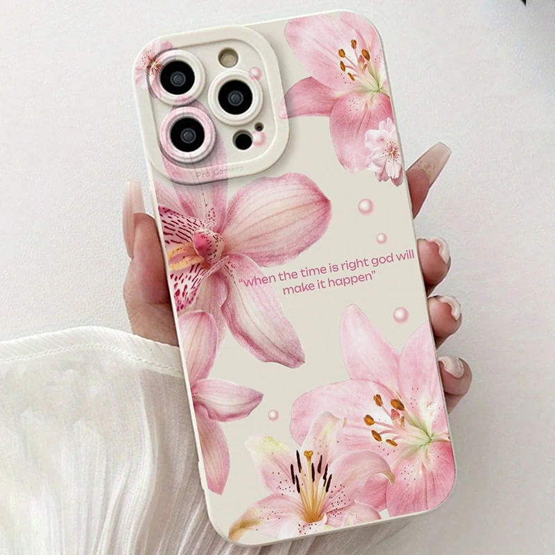 Blaue Blumenmuster-Silikonhülle für Samsung Galaxy S26 S25 S24 S23 Ultra S22 S21 Plus FE A56 A55 A54 A53 A36 A35 A34 5G Funda – Detail 7