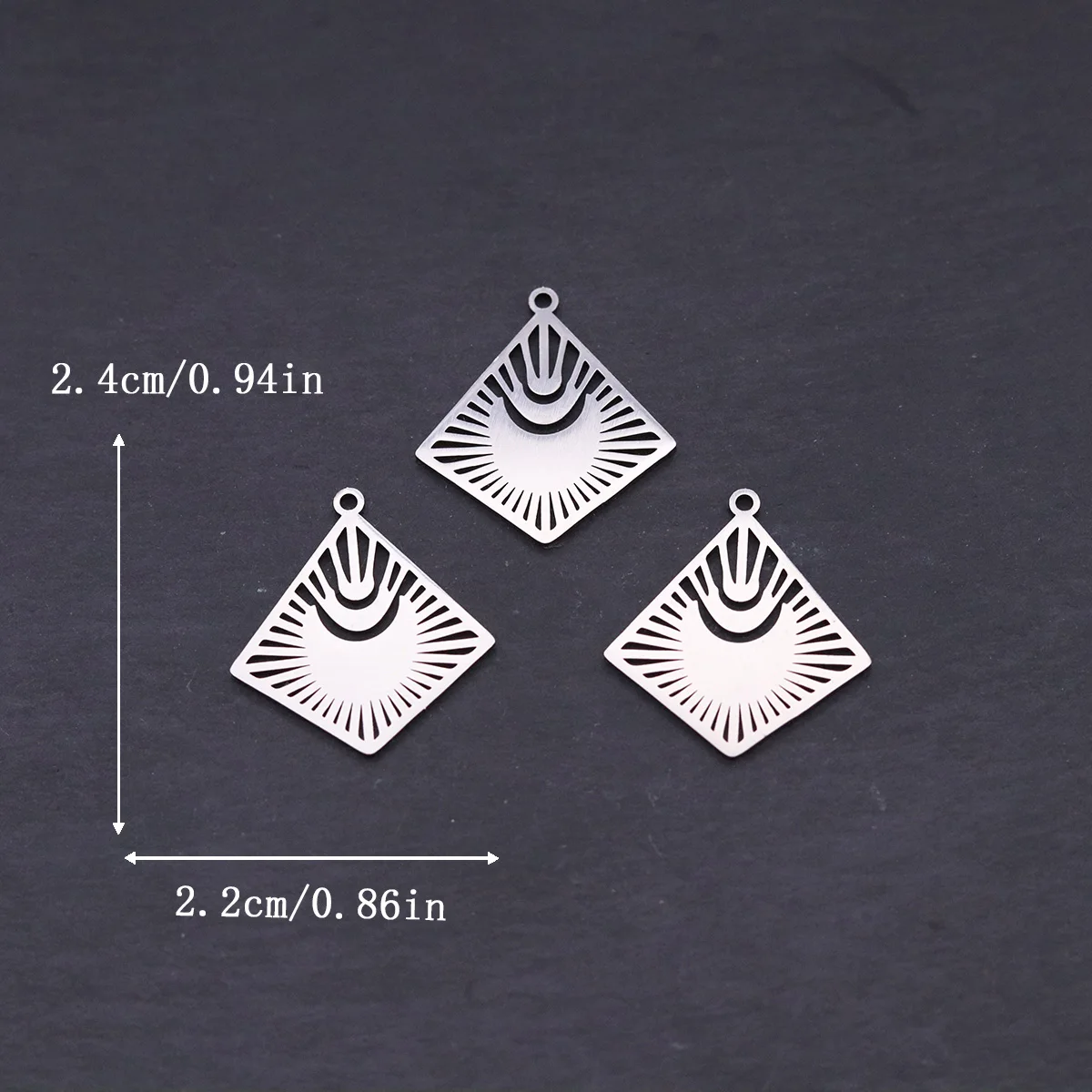 3pcs Stainless Steel Moon Sunburst Charms Pendants For DIY Earring Necklace Jewelry Making Celestial Handmade Craft Supplies