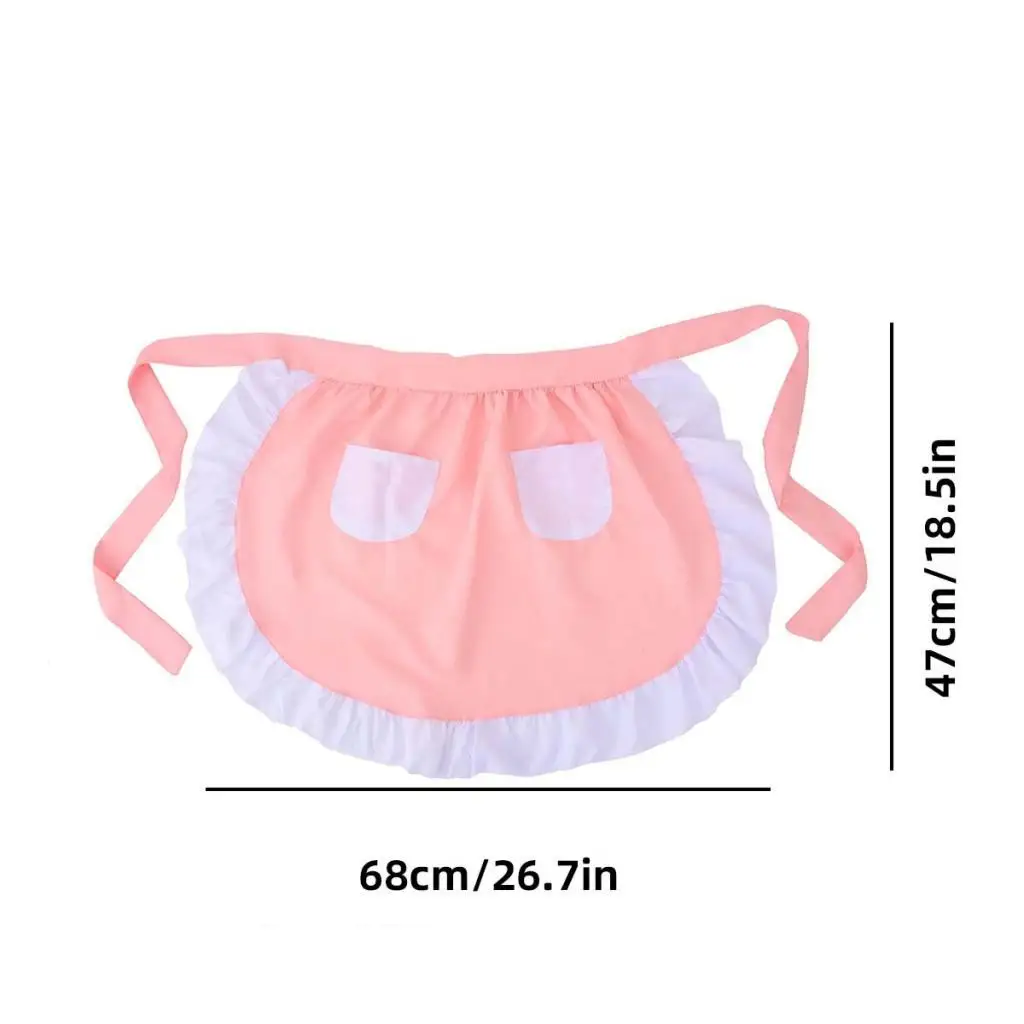 Pretty European Waitress Apron Waist Ruffle Half Maid Design for Women Kitchen Chef Coffee Shop Bar Stylish Gatherings