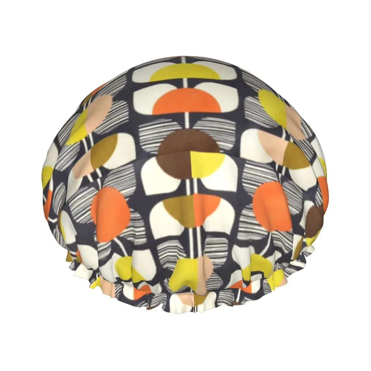 قبعات استحمام بزهور ملونة برتقالية اللون مخصصة للنساء ، قابلة لإعادة الاستخدام ، مقاومة للماء ، نمط اسكندنافي ، تجفيف سريع ، قبعة شعر