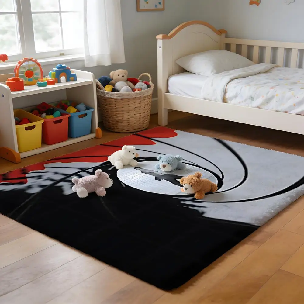 

Floor Mat Soft Flannel Rug Non-Slip Absorbent Mat for Bathroom Bedroom Home Decor Plum Blossom Flower