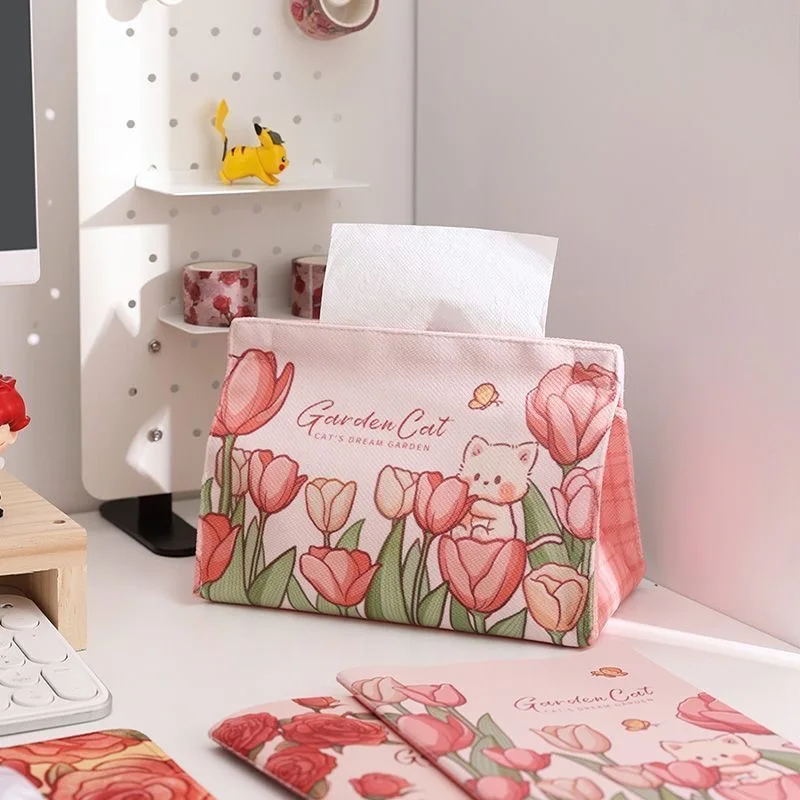 

1pc Moonlight Rose Oil Painting 3D Tissue Box Light Luxury Style Living Room Household Tissue Box Car Drawing Paper Box