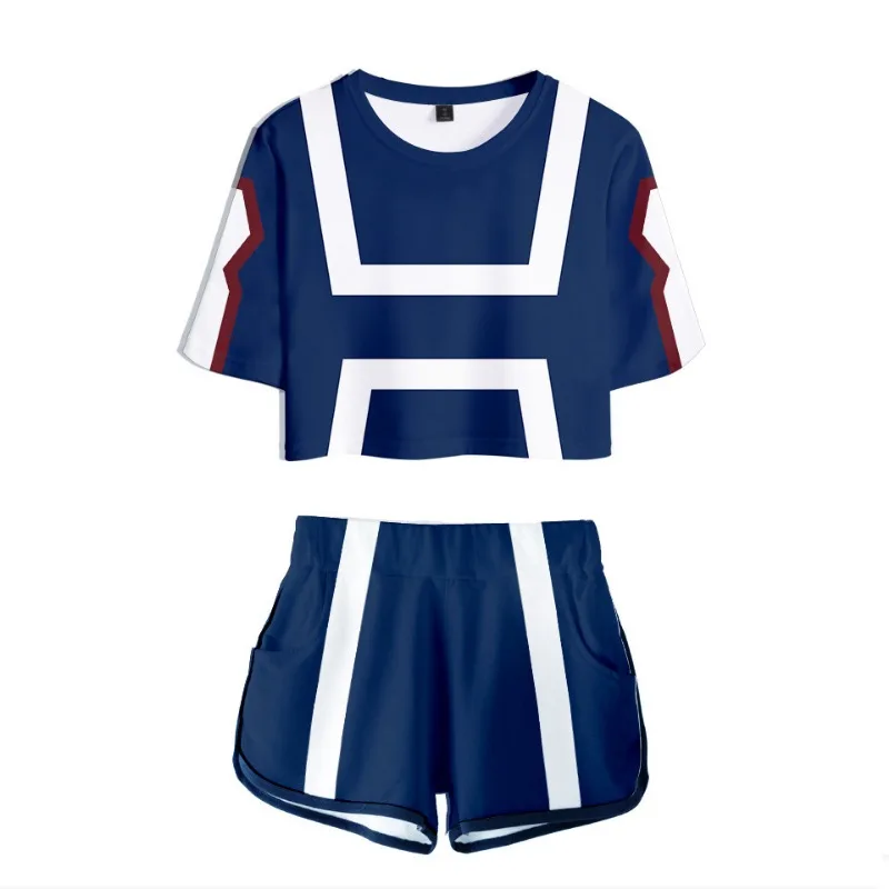 My Hero Academia Cosplay Costumes Anime Figure Deku Bakugou Katsuki Todoroki Shoto Children Uniform Sportswear Tops Shorts Sets