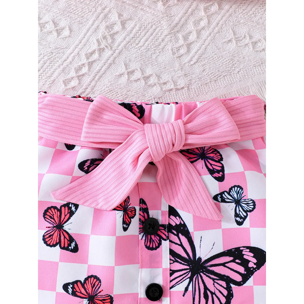 Newborn Baby Clothes Set 6-36Months Off Shoulder Top and Cute Butterfly Skirt Summer Outfit Infant Clothing Suit For Kids Girl