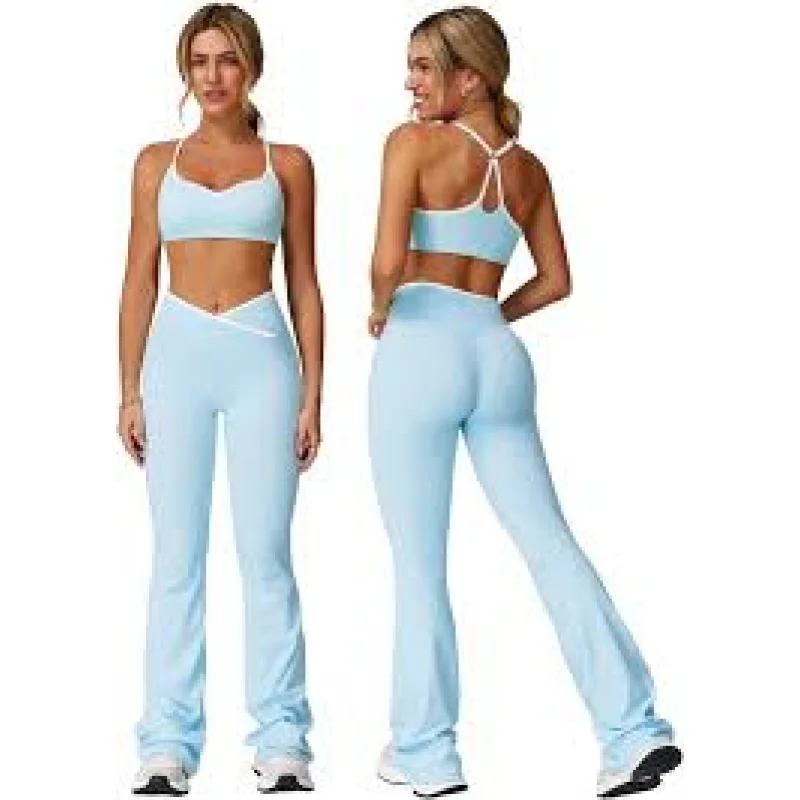 

Женский бюстгальтер с перекрестной талией, расклешенные леггинсы, шорты, контрастные комплекты для йоги, комплекты для тренажерного зала и фитнеса, телесная спортивная одежда, одежда для тренировок, спортивная одежда