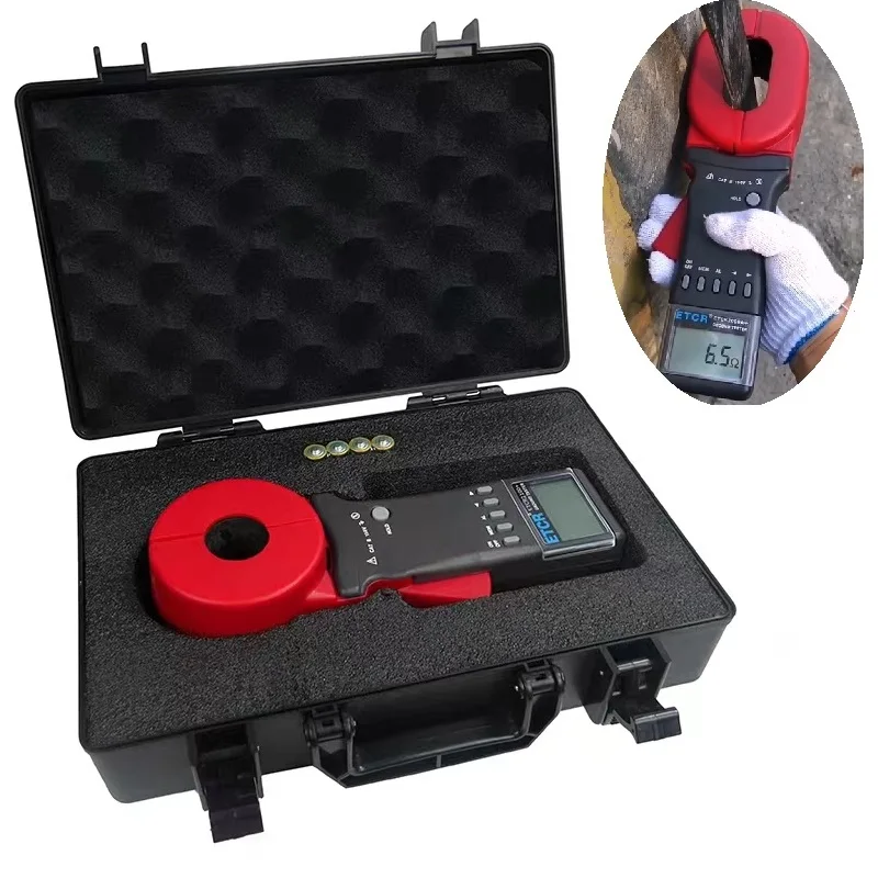 ETCR2000A+ Digital Clamp Earth Resistance Tester Lightning Protection Loop Resistance Detector Audible Alarm Multimeter