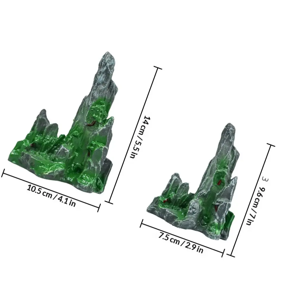 2Pcs Mini Rockery Decorations High Simulation Mountain Shape Ornaments for Fish Tank Bonsai Fairy Garden Miniature Landscape
