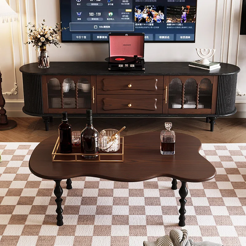 Quality American Luxury Style One Piece Table French Living Room Furniture Cloud Large Coffee Table 1.1m