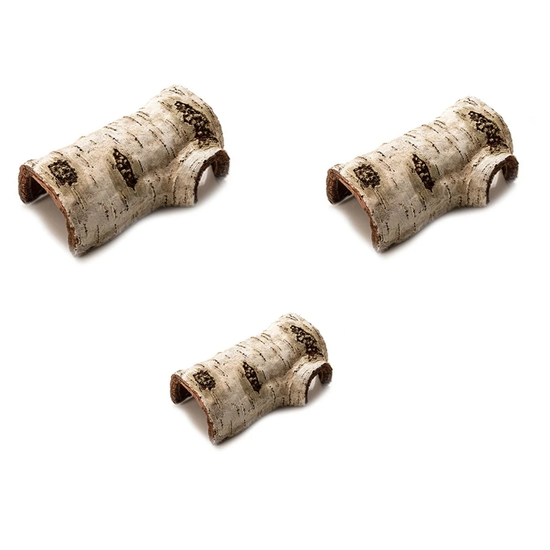 Gecko Hideout Caves Small Critter Cavern Safe Secure Small Animals Hide Resin Artificial Birch Log for Tortoise Drop Shipping