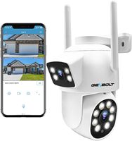 GENBOLT PTZ WiFi Security Camera Outdoor, CCTV Camera with Dual View, Dual lens Home Surveillance IP Camera with Color Night,