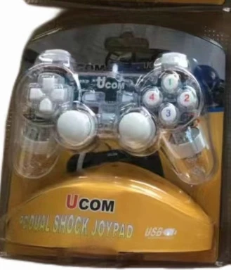 Controlador de consola de juegos con tira de luz transparente, Gamepad con vibración, interfaz USB, mango de juego, nueva moda, 2025