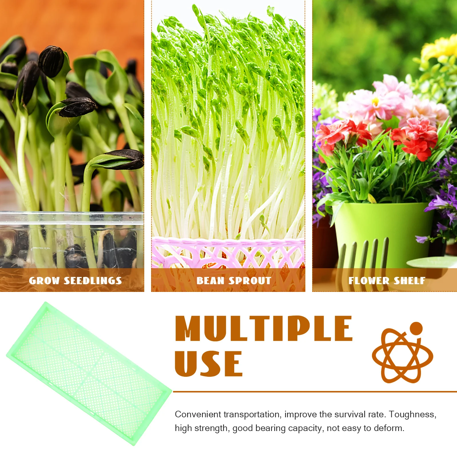 

2Pcs Gardening Plant Germination Case Greenhouse Nursery Pot Growing Plate for Vegetables Flowers Sprouting Trays