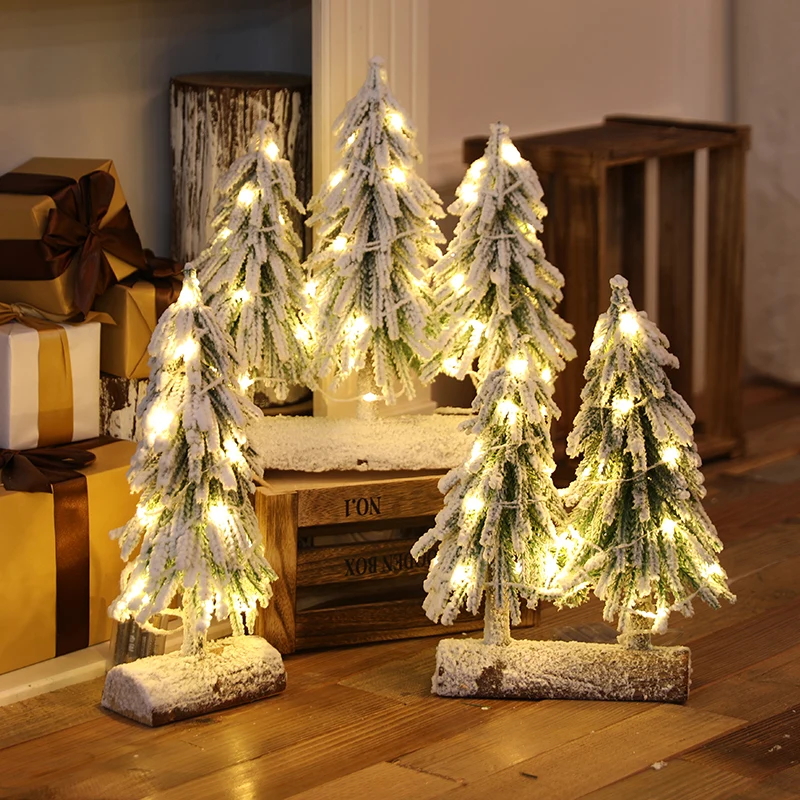 

Artificial PE Christmas Tree Pine White Nordic Flocking with LED 2023 New Year Wedding Party Home Decor