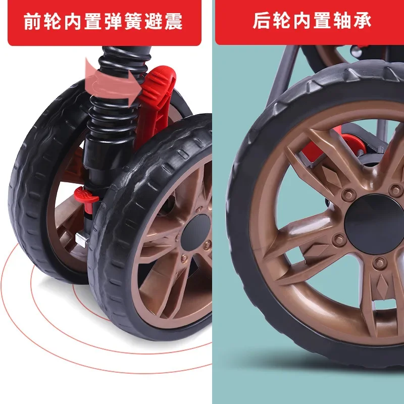 Baby Stroller Can Sit Lie Down Lightweight Foldable Four-wheel Shock Absorber Newborn Stroller Baby Stroller Baby Handcart