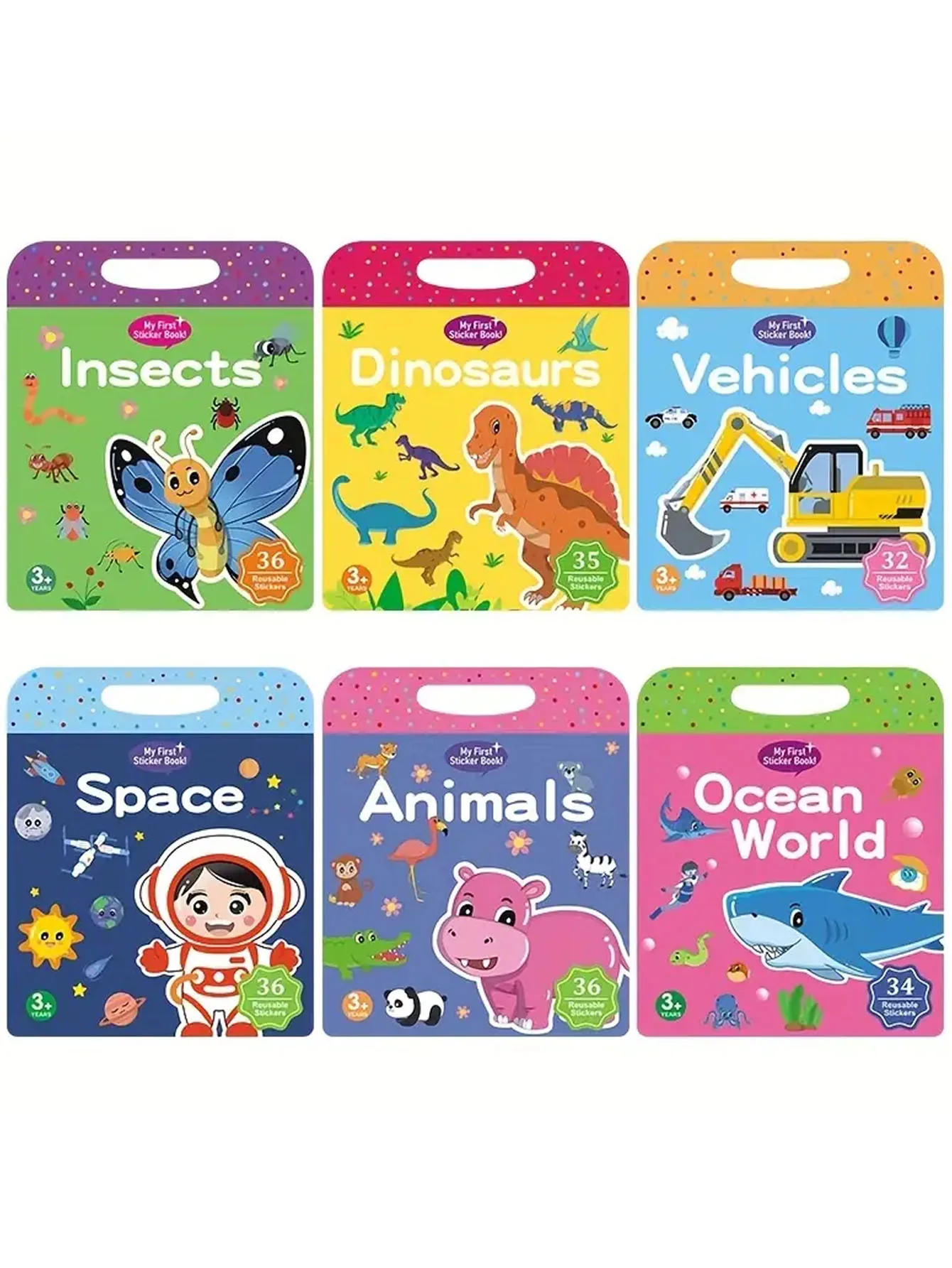 A children's book sticker Jelly book early education quiet puzzle can be repeated animal, dinosaur, traffic style stickers