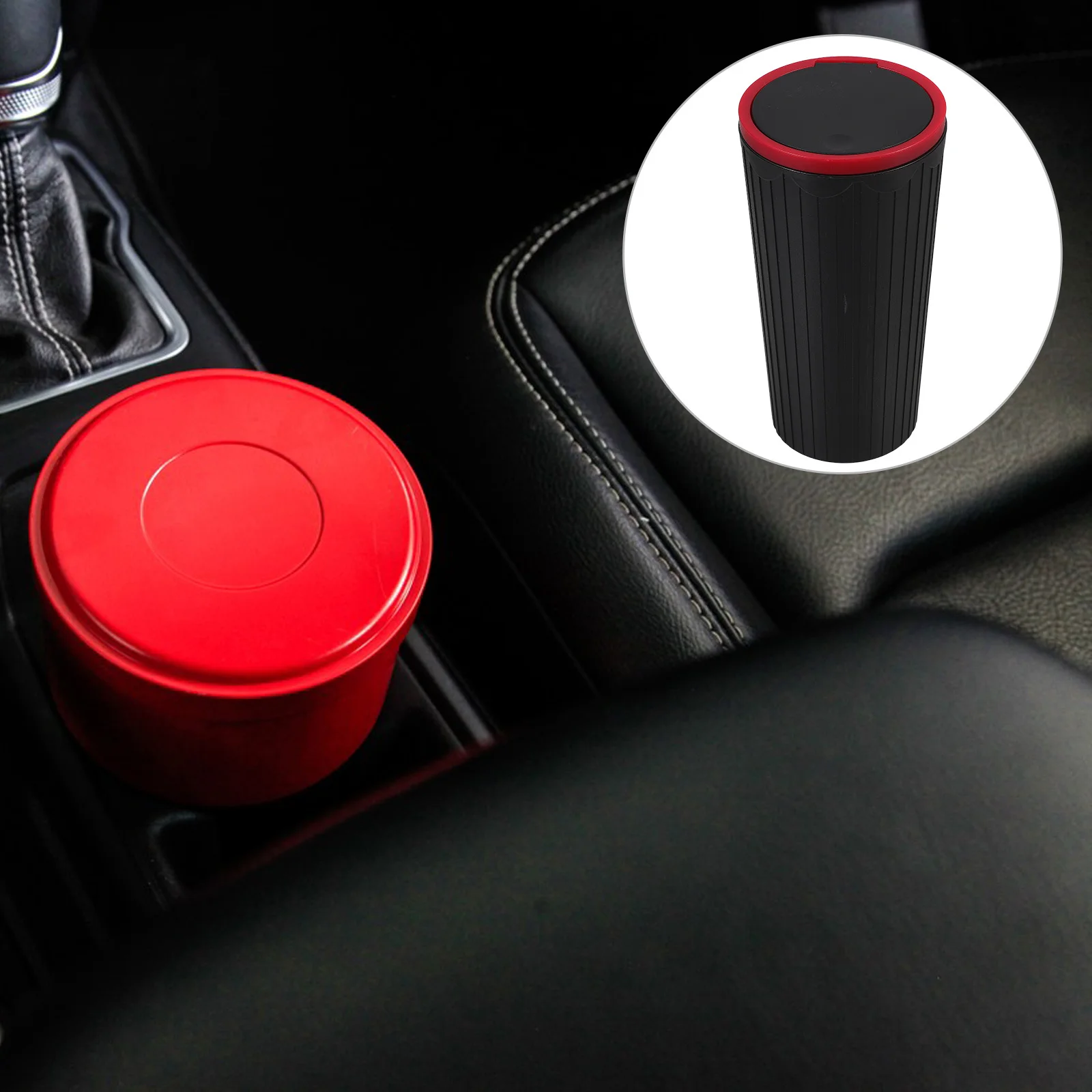 

Car Trash Can Waterproof Mini Trash Bin With Separate Compartments For Wet Dry Waste Cup Holder Mount Vehicle Organizer