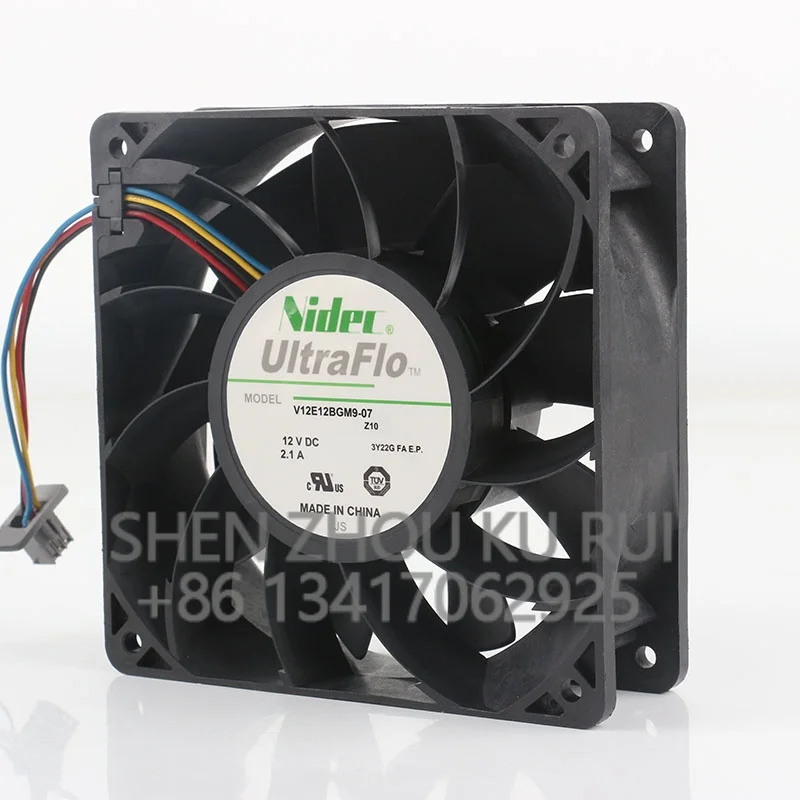 four-wire V12E12BGM9-07 New Nidec 5V 24V 48V DC12V 2.1A AC EC 12038 120X120X38MM 12CM High air volume violent server cooling fan
