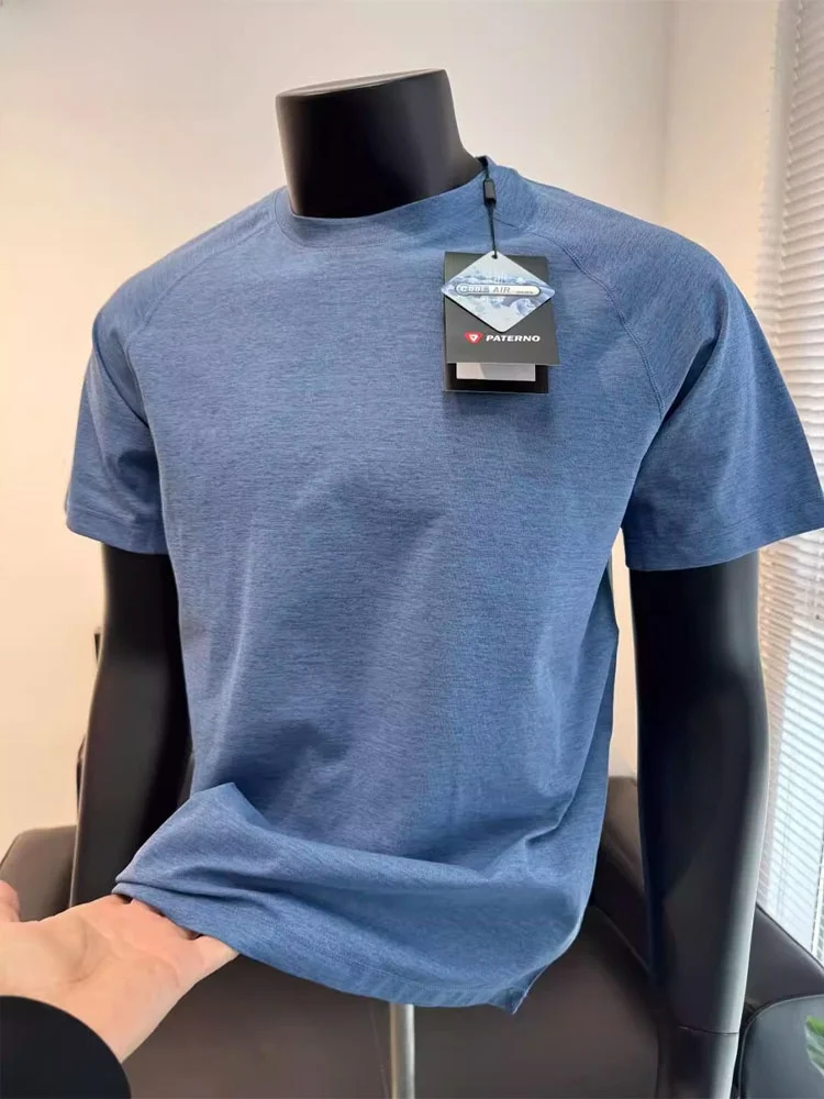 

Высококачественная летняя тонкая мужская футболка ort Sve Ice Silk Cool Qui Dry Fitn Спортивная одежда свободного кроя круглого цвета Ne Regular Length