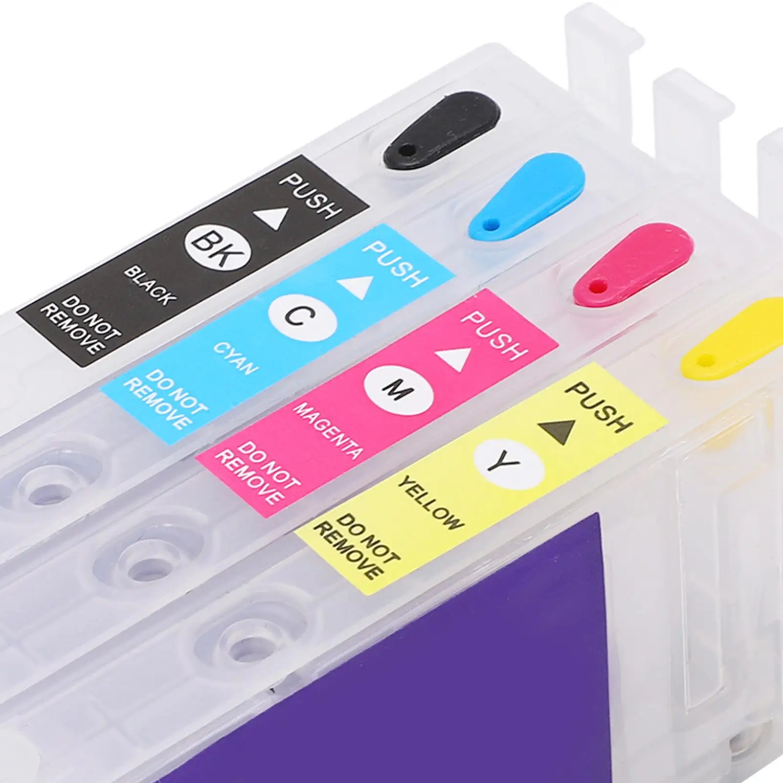 4Pcs Refillable Ink Cartridge Set for T802XL Printers   Black, Cyan, Magenta, Yellow   Chipless   Replacement Kit