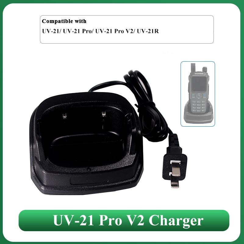 

UV-21 Pro V2 Charger Battery Charging Dock EU/US Plug Original DC 8.4V Wakie Talkie Desktop Base Charge UV-21R Radio Accessories