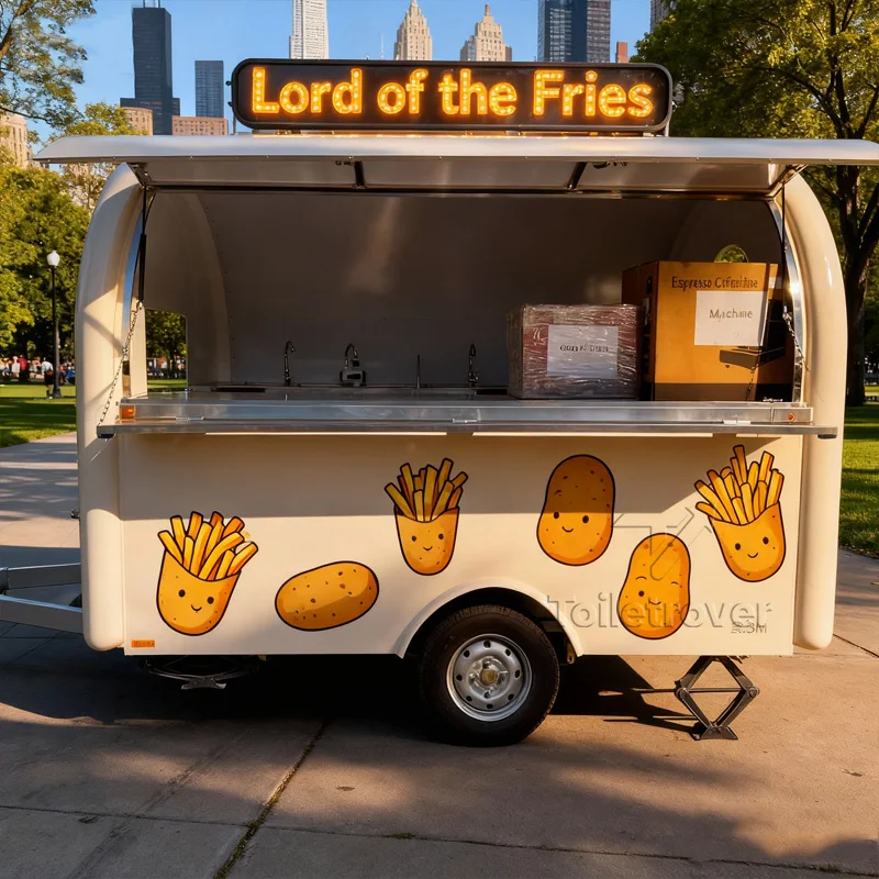 

Street Mobile Food Cart Crepe Smoothie Dessert Pancake Waffle Food Truck Para Postres y Pasteles Ice Cream Food Trailer for Sale