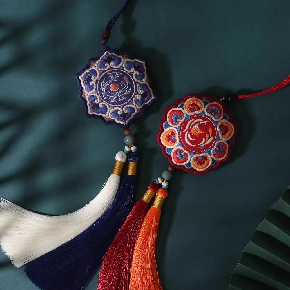 Create Your Own Chinese Style Car Pendant, All-in-One Embroidery DIY Kit for Beginners, Fun & Blessing Craft Project