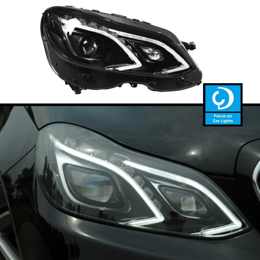 Car Front Headlight For E Class E250 E260 W212 2010-2016 Fiesta LED HeadLamp Styling Dynamic Turn Signal Lens Automotive 2PCS