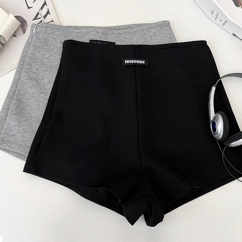 ITOOLIN Casual Women Zipper Yoga Shorts Chic High Waist Office A-line Shorts Sexy Slim Summer Sports Women Trousers 2024