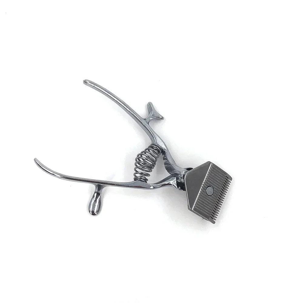 المحمولة اليد دليل مشابك الشعر الشعر المتقلب القاطع الفولاذ المقاوم للصدأ مقص حلاّق أداة للعناية بالشعر الرجال #6