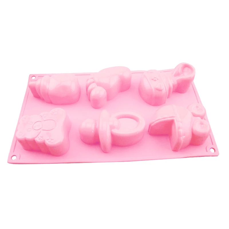 /KQM/Pacifier Baby Stroller Small Foot Shape Silicone Mold Cake Jelly DIY Chocolate Candy Soap Candle Mold Party Supplies Cute