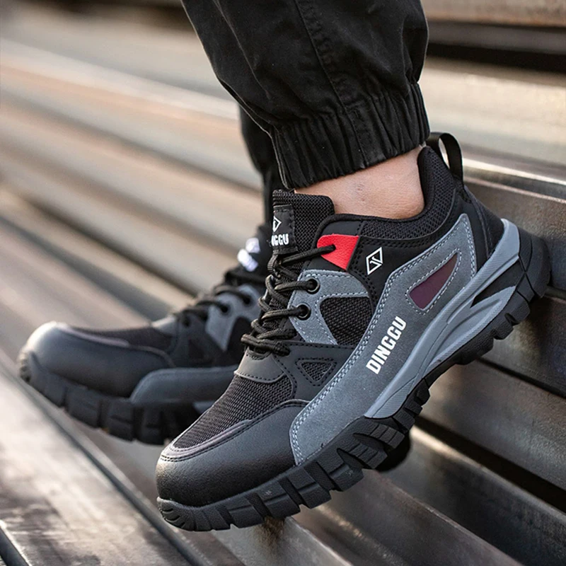 

Мужская мода со стальными носками, рабочая обувь, летние дышащие защитные ботинки, брендовые дизайнерские рабочие кроссовки, трендовая безопасная обувь