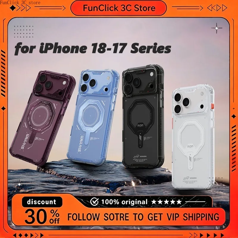 SKINARMA Phone Case for iPhone 18 Pro Max MagSafe Shockproof Airbag Semi Transparent Full Camera Protection Metal Buttons Cover