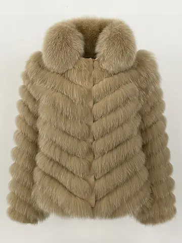 OFTBUY Customized Long Sleeve Luxury Style Streetwear Winter Clothing Women Natural Fox Fur Jacket Fashion Warm Real Fur Coat
