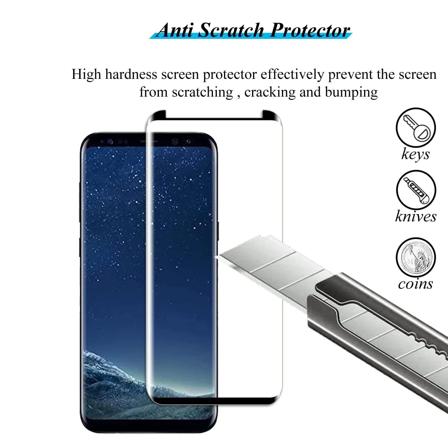 1/4 buah kaca pelindung layar 3D untuk Samsung Galaxy S8 S8 Plus Film kaca Tempered