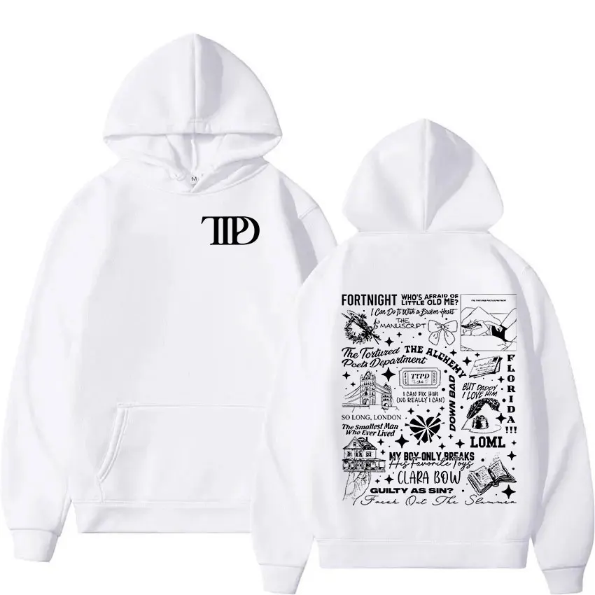 The Tortured Poets Department Music Album 2024 TTPD Hoodie Man Women\'s Retro High Quality Fashion Oversized Sweatshirt Pullover