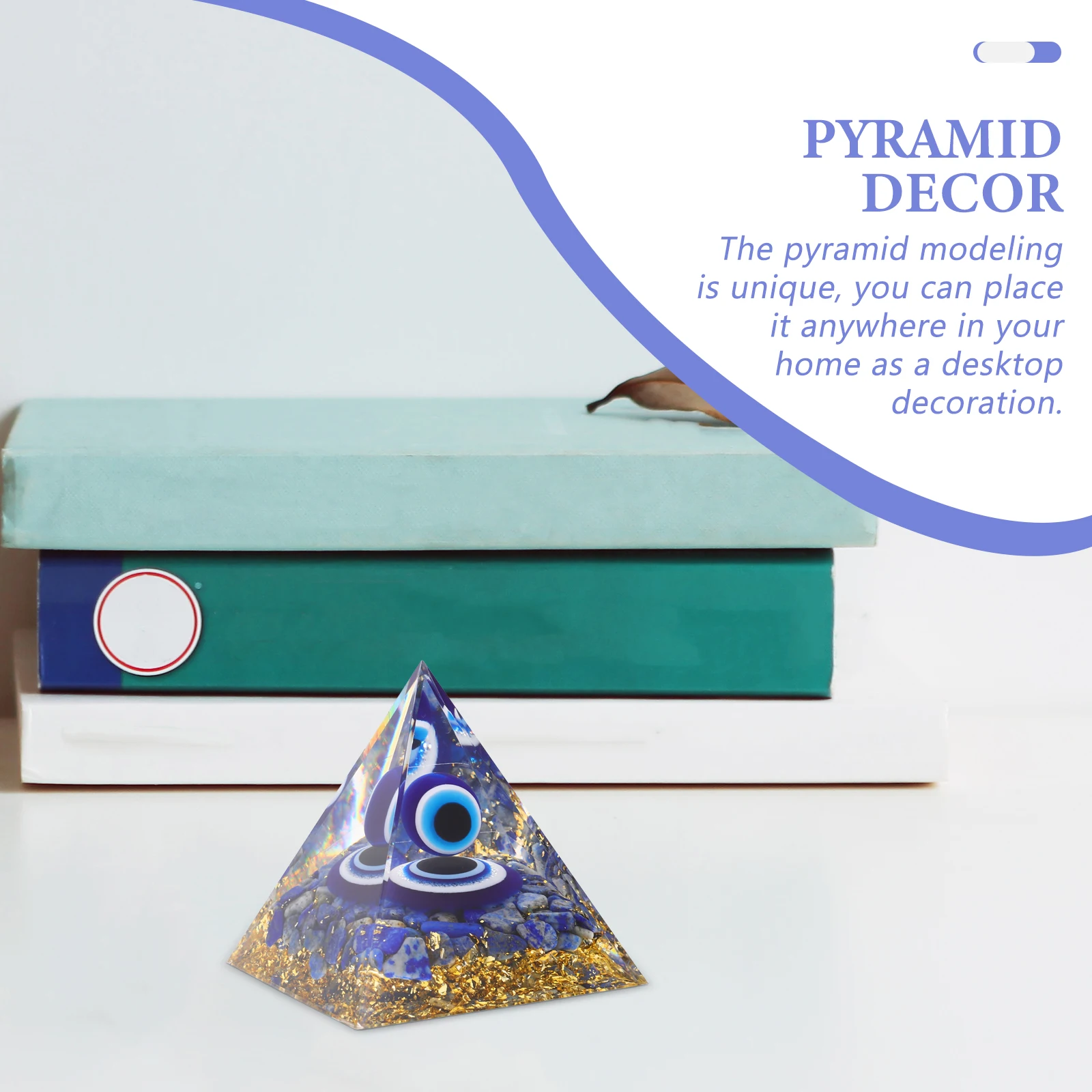 

Exquisite Lapis Craft Pyramid Desktop Decoration Modern Sculpture for Living Room Study Room Home Decor Collection Gift