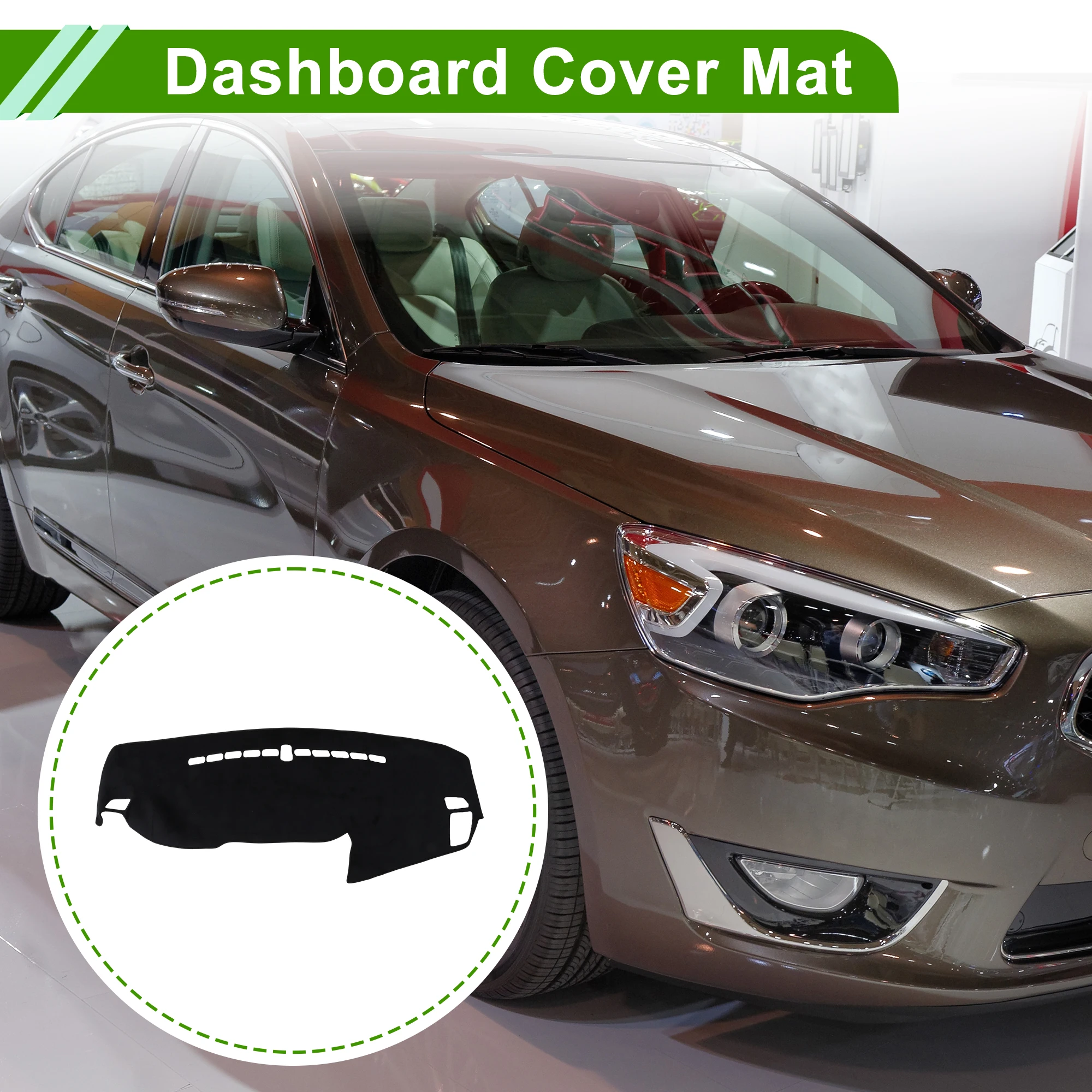 UXCELL Dash Cover for Kia Cadenza K7 2010-2016 Dashboard Cover Flannel Black 1 pcs