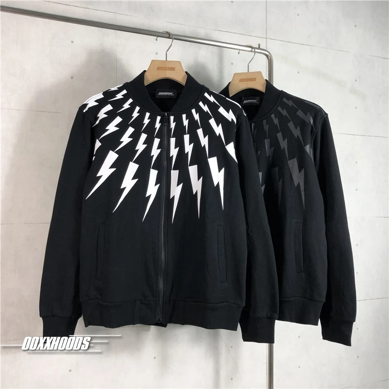 

Унисекс-куртка-бомбер Slim Fit на молнии, ветрозащитная, осенне-зимняя, модная, легкая, с принтованными манжетами, длинными рукавами
