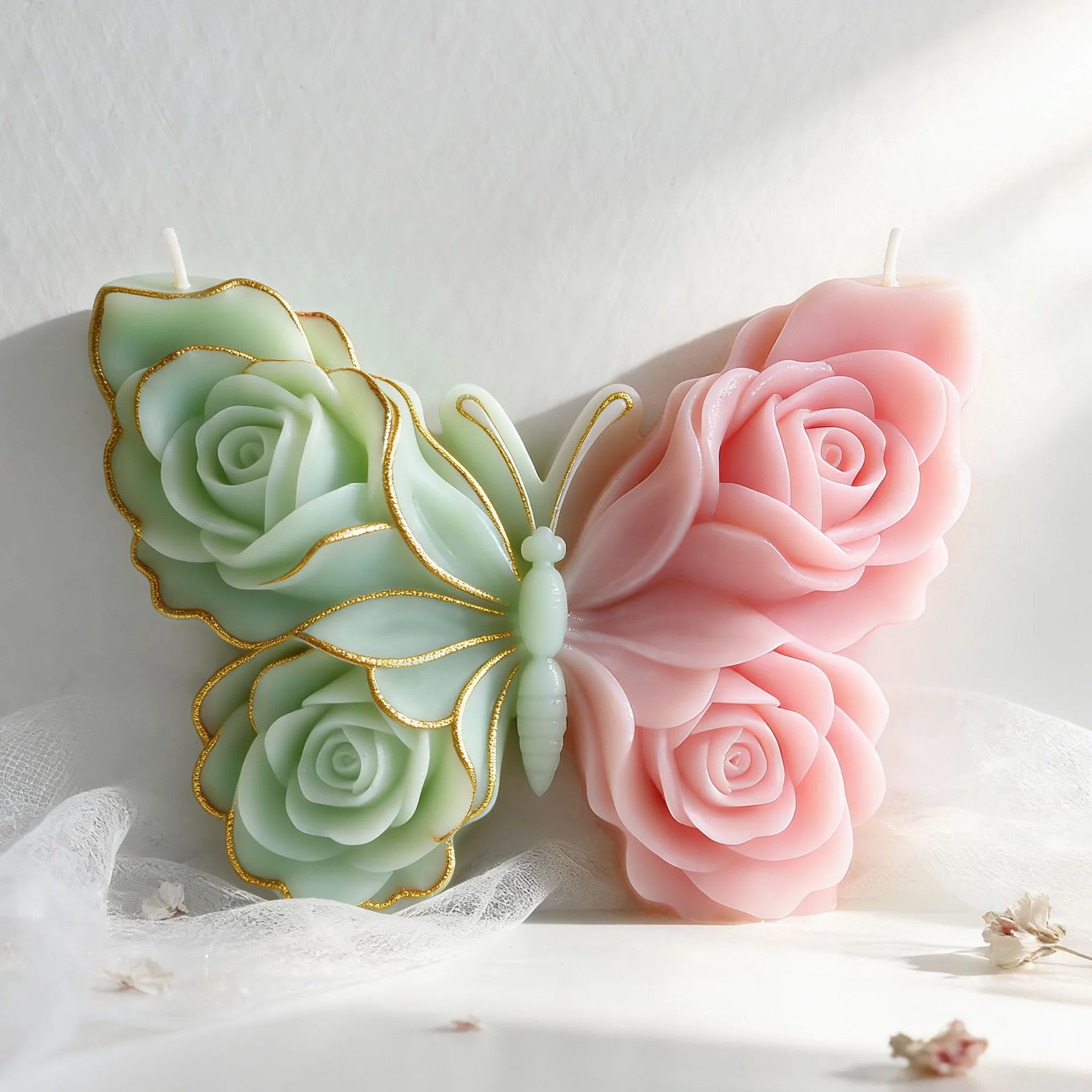 Molde de Silicone em Forma de Borboleta Rosa DIY para Velas Aromáticas, Gesso, Resina Epóxi, Ornamentos e Suprimentos para Fabricação de Sabonetes e Velas
