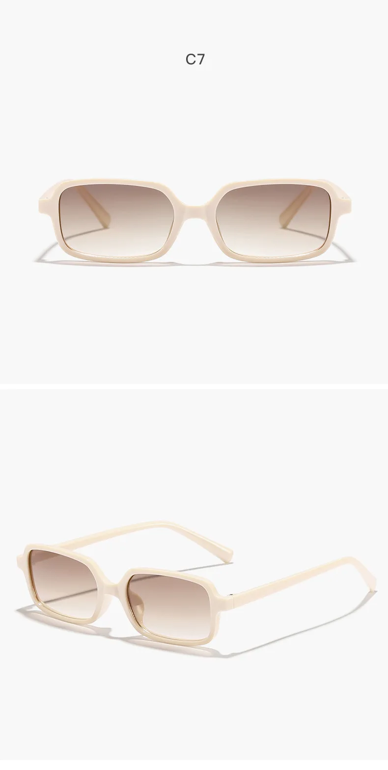 Neue Vintage Quadratische Sonnenbrille für Damen und Herren Marken-Rechteck-Sonnenbrille Ovale Brillen für Männer und Frauen – Detail 15