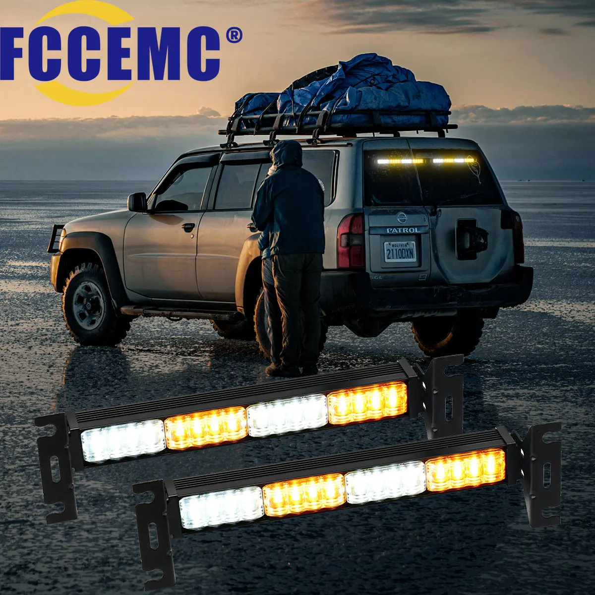 

2 In 1 LED Car Strobe Light Flash Warning Signal Lamp Emergency Windshield for Trailer Car Truck Waterproof Indicators 12V/24V
