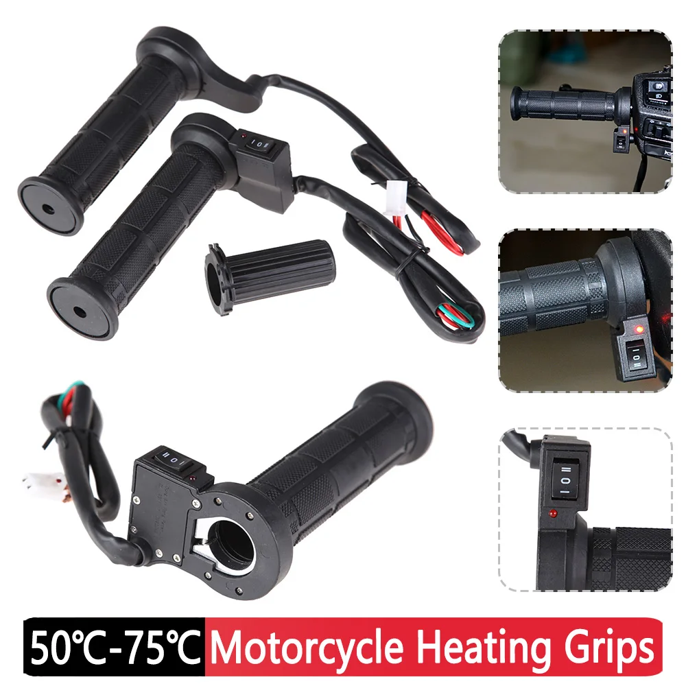 Adjustable Winter Warm Electric Heating Handle Electric Heated Handle Grips Motorcycle Handlebar Heated Grip Cover Accessories