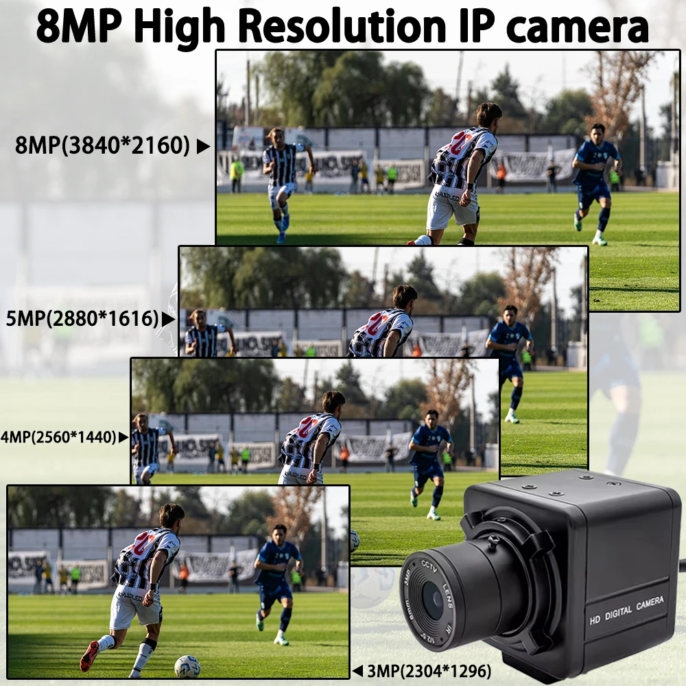 POE كاميرا IP صناعية 3/4/5/8MP CMOS 4K كاميرا IP صغيرة الاستشعار CS جبل الأمن CCTV فيديو صندوق معدني كاميرا شبكة مراقبة مع عدسة CS