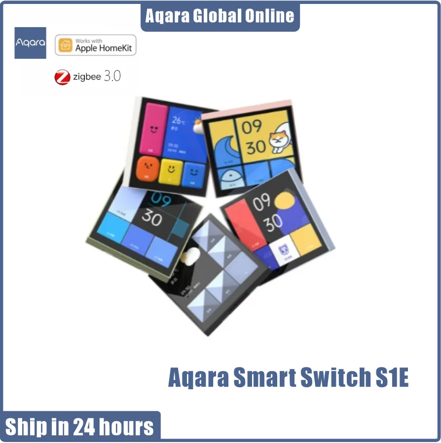 

2023 Aqara Smart Switch S1E Touch Control 4" Full LED Timer Calendar Power Statistics Scene Setting Remote For Homekit App