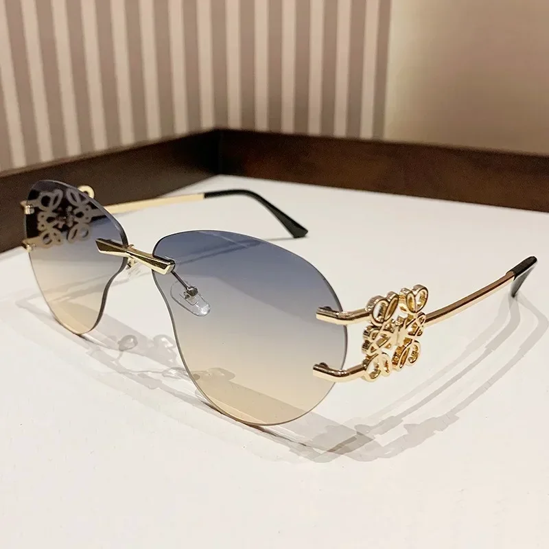 Xiaoxiangfeng sunglasses new frameless trimmed women's glasses European and American ins cross-border sunglasses