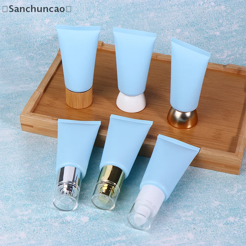 バSan OhioBlue Frosted Leere tragbare weiche Tuben Squeeze Cosmetic Cream Lotion Reiseflasche Nachfüllbarer Foundation Cream Container